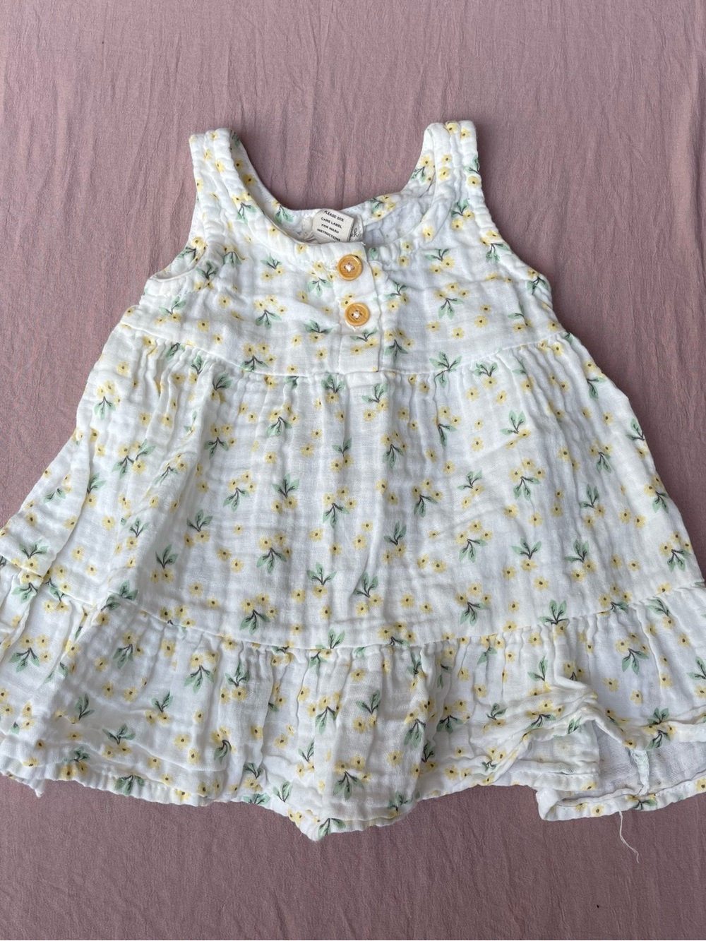 Girls' Mixed-Print Summer Dress (Blue Red Floral Stripe Cream) 12M - Picture 5 of 14